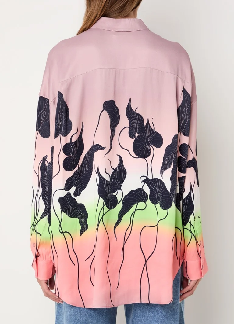 Camicetta oversize Essentiel Antwerp Gava con stampa a foglie
