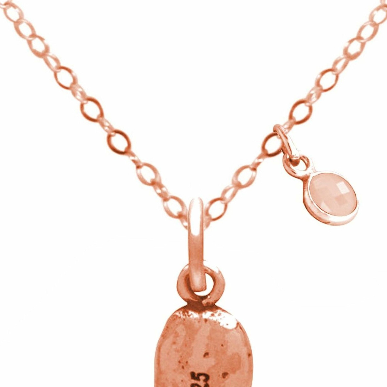 Kette mit Anhänger 'Kaffeebohne ROSENQUARZ'