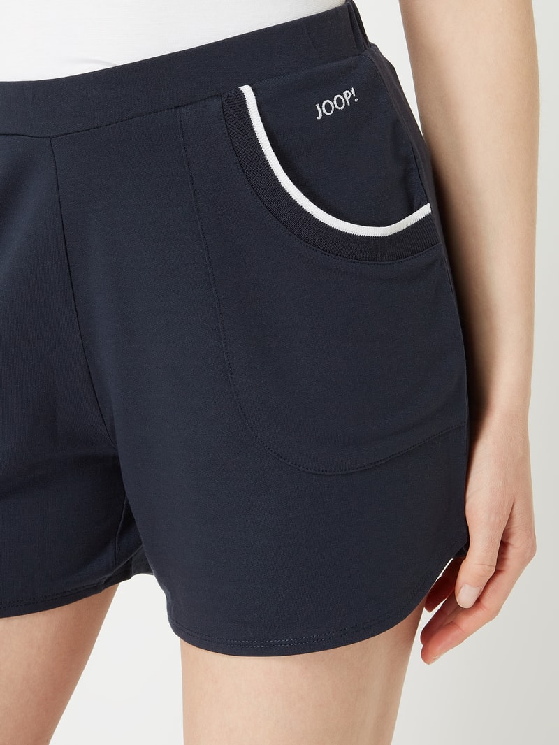 Pyjama-Hose mit Logo-Stickerei in marineblau