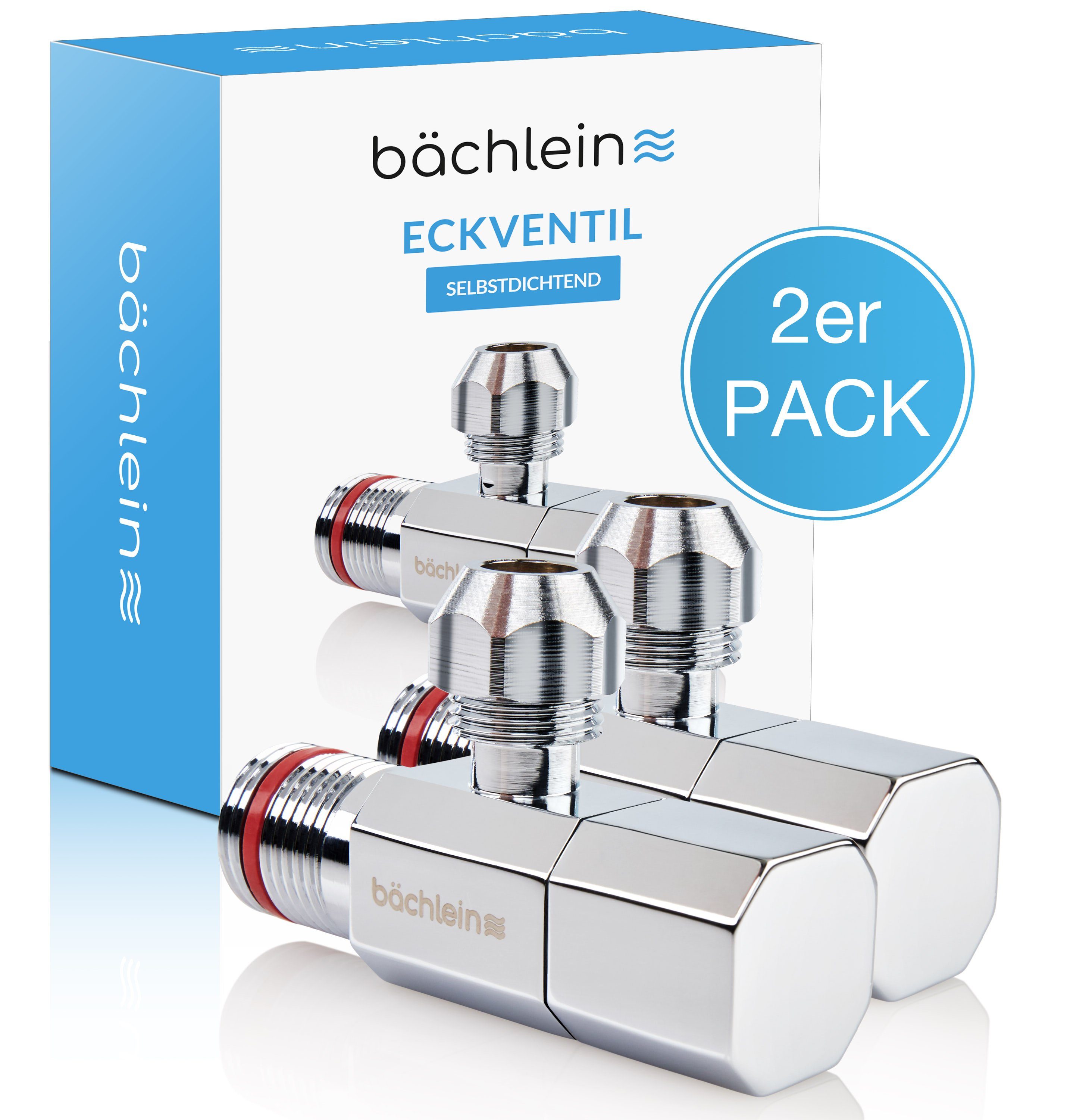 Bächlein Eckventil Eckventil 2er-Set mit Schraub- oder Schnellverschluss, (2-er Set)