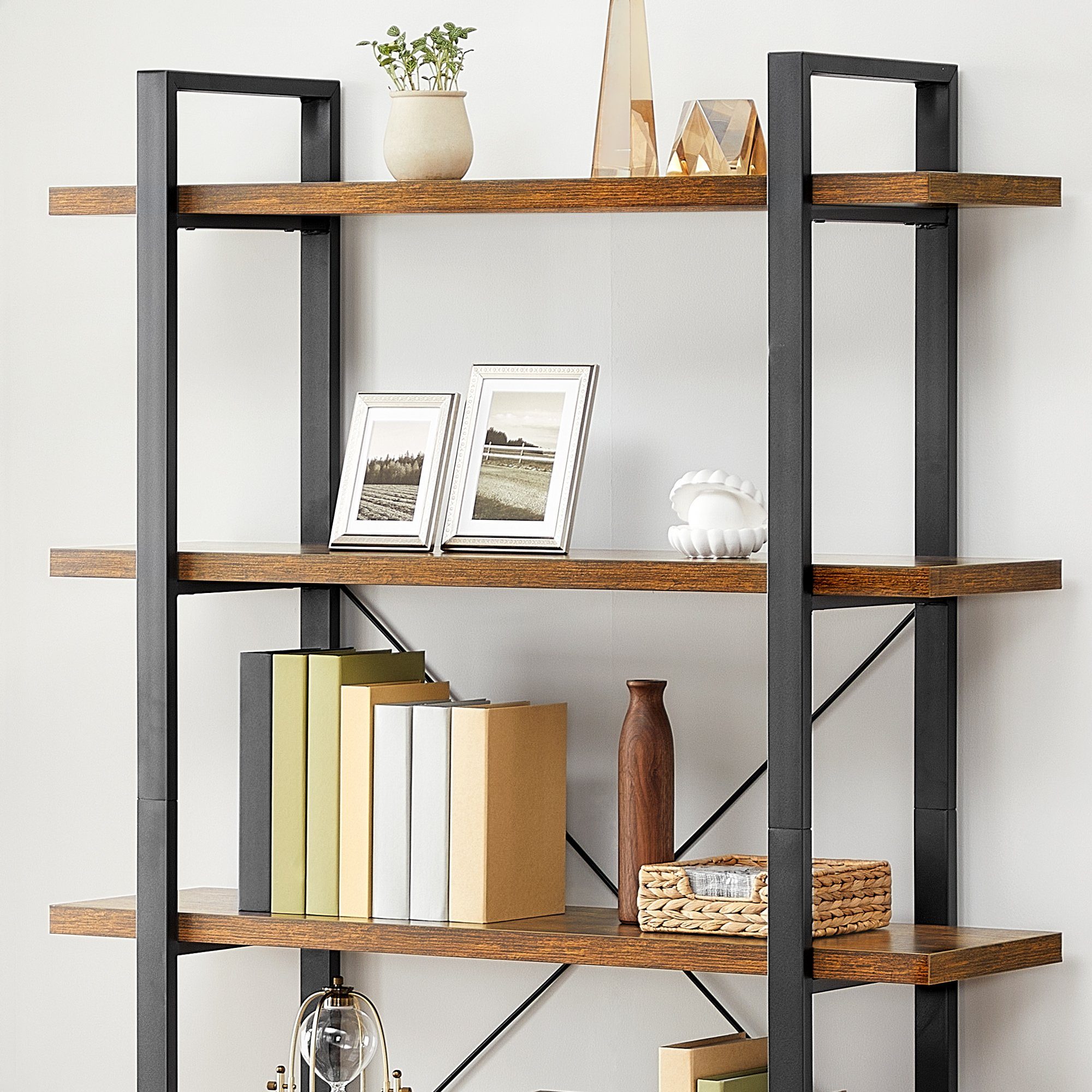 VASAGLE Bücherregal Standregal, mit 4/5 Ebenen, einfacher Aufbau