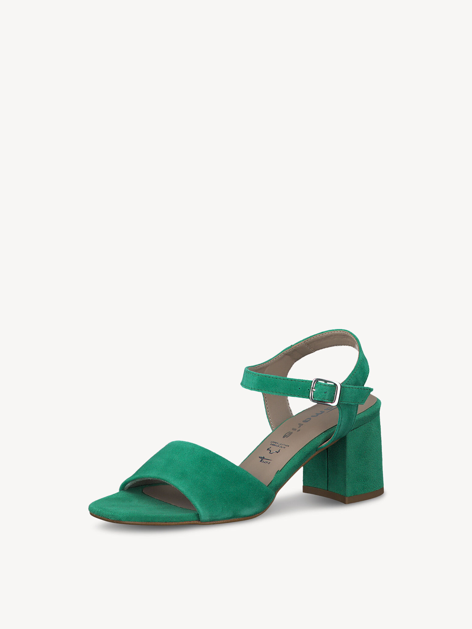 Sandale à talon en cuir - vert