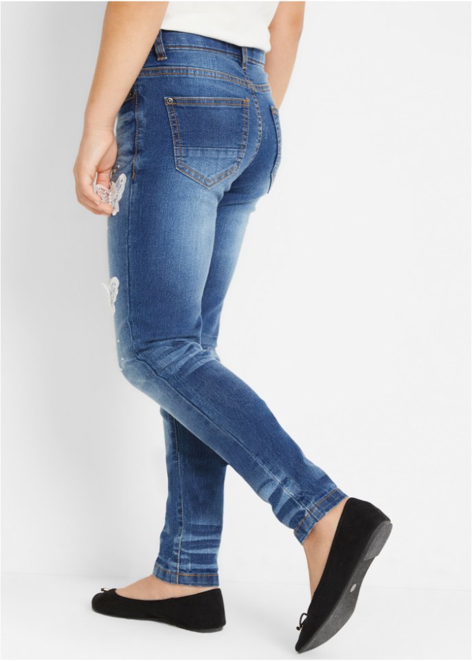 Mädchen Jeans mit Schmetterlings-Applikation