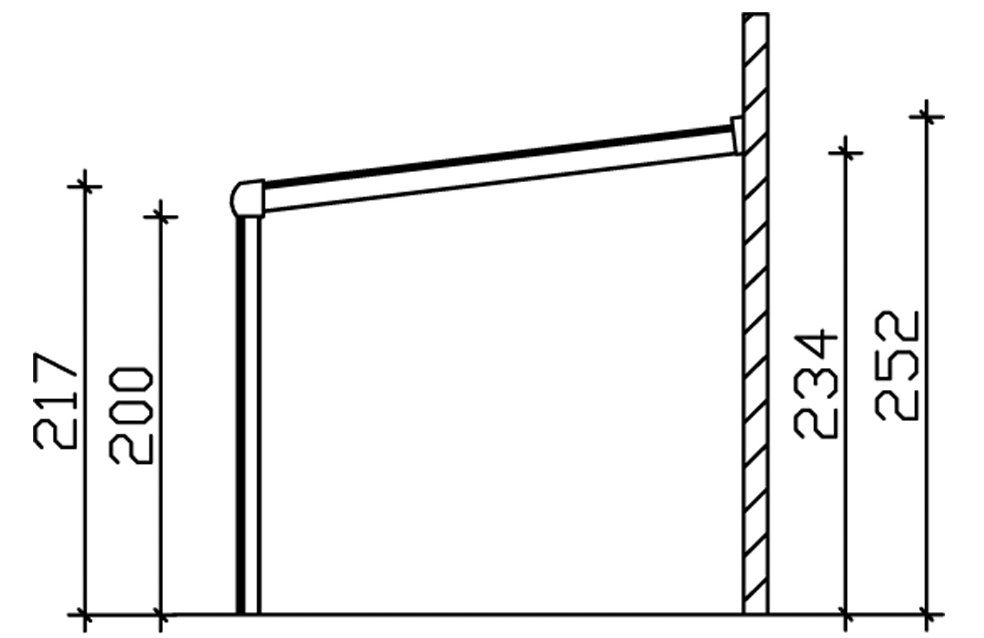 Skanholz Terrassendach Modena, BxT: 541x257 cm, 541 cm Breite, verschiedene Tiefe