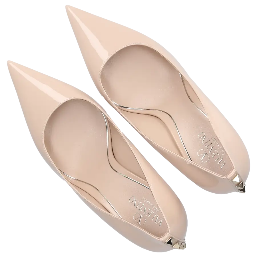 Valentino Garavani - Pumps ROCKSTUD Lackleder - beige