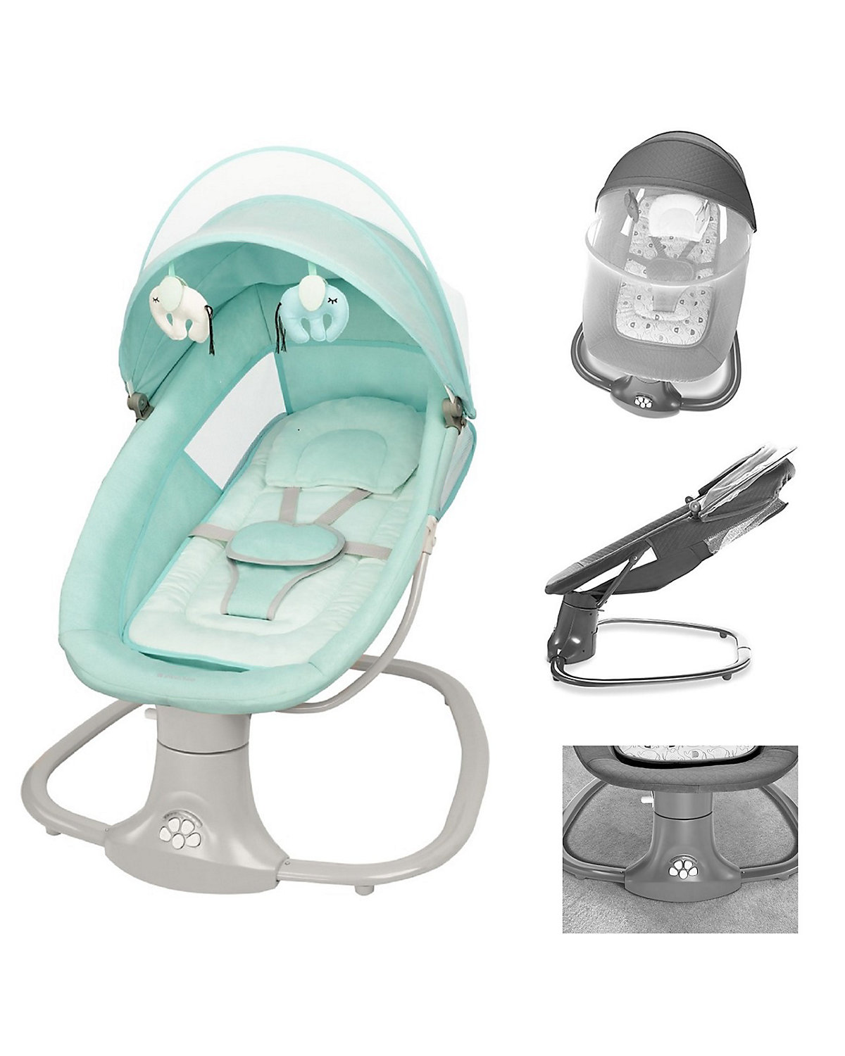Babywippe Winks 2 in 1 Stuhl Moskitonetz Timer Musik Babywippen