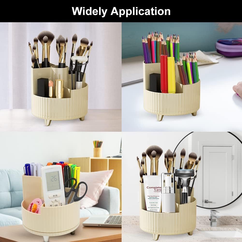 Runxizhou Kosmetikkoffer Make Up Kosmetik Organizer, 360 Drehung Beauty Organizer - Weiß