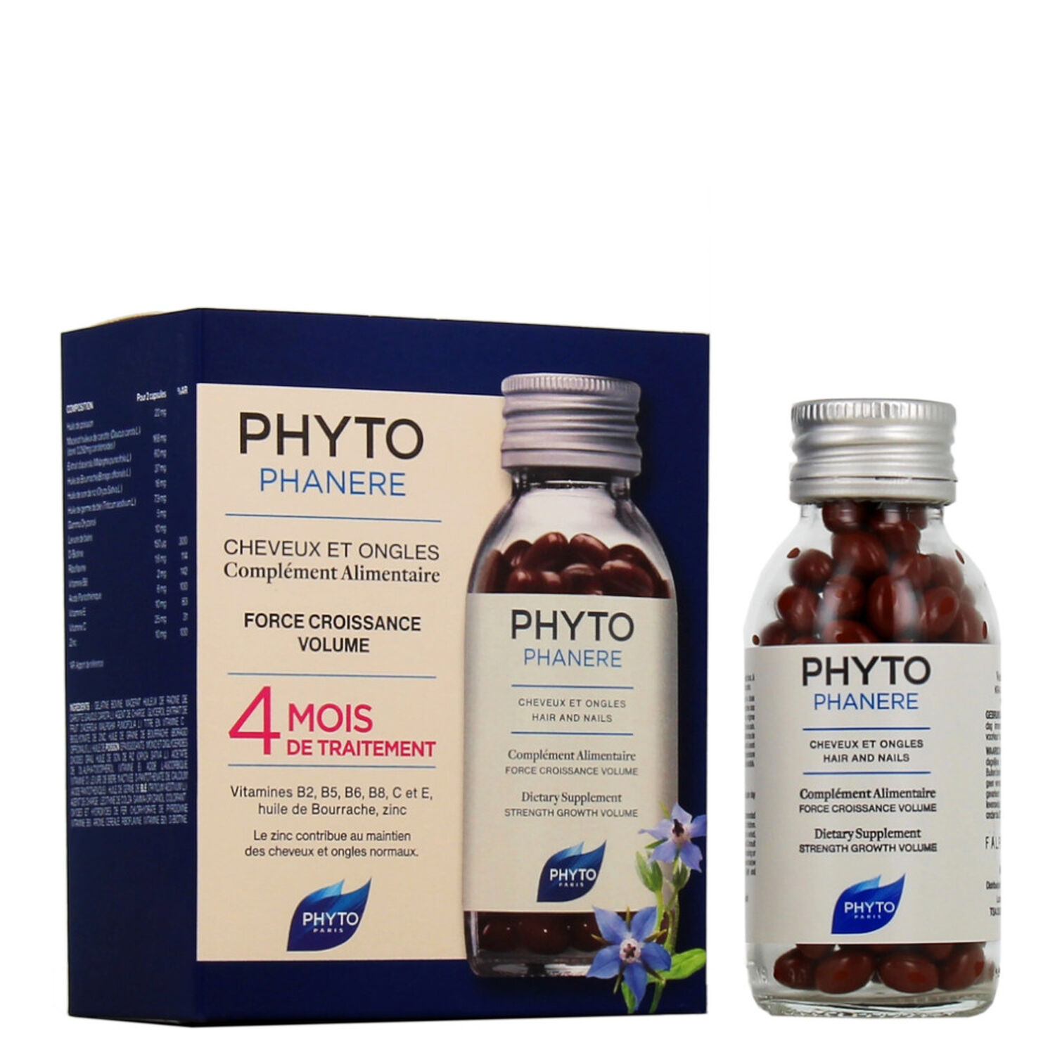 Phyto Phytophanère Complément Alimentaire Force Croissance Volume - Cheveux et Ongles