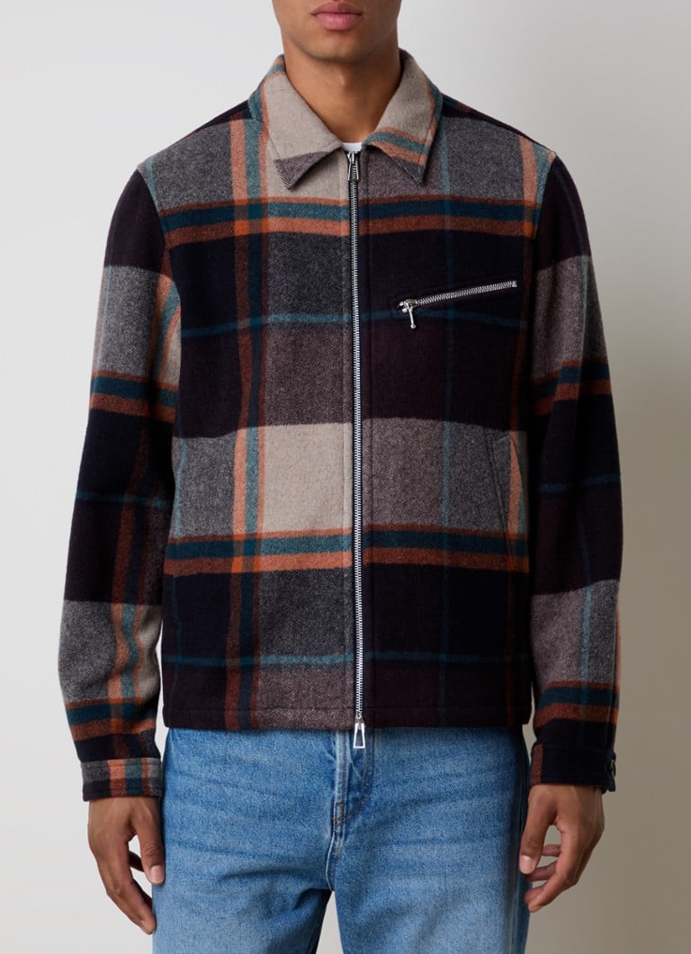PS Paul Smith Harrington jacket in wool blend with checked design