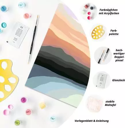 CreArt Minimalistische Landschaft - Malen nach Zahlen für Erwachsene