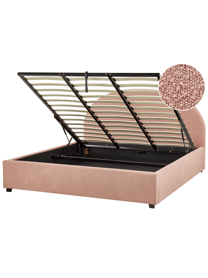 Beliani Doppelbett VAUCLUSE in Rosa - (W) 194 x (H) 112 x (L) 214 cm günstig kaufen onesize