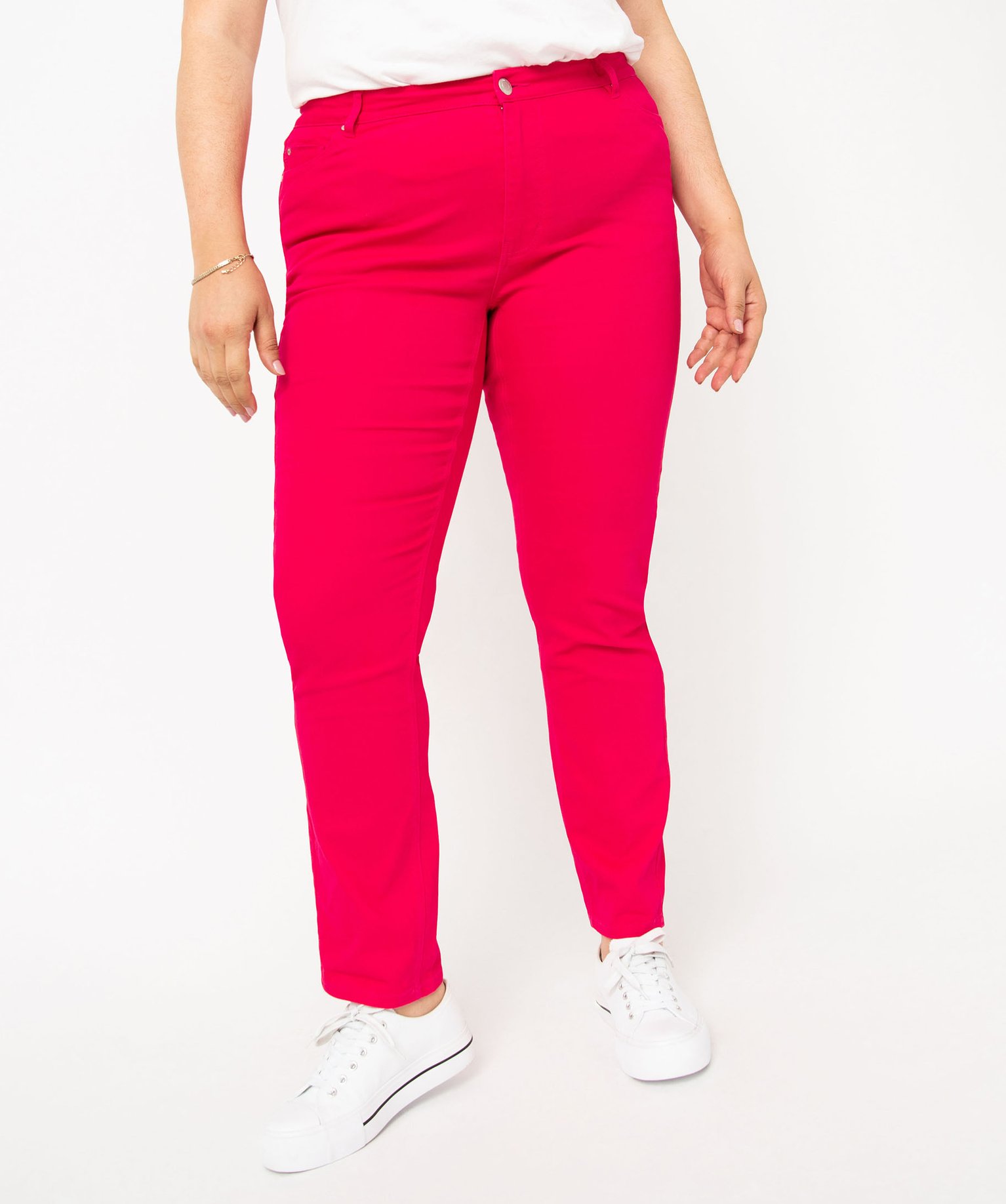 Pantalon femme grande taille coupe Regular rose | GEMO