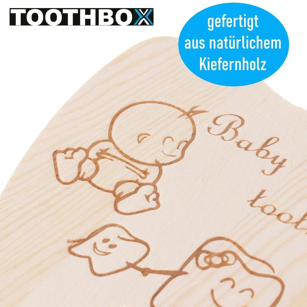 MAVURA Zahndose TOOTHBOX Milchzahndose Milchzahnbox Zahnbox Holzbox, Mädchen Junge Erinnerungsbox Baby Geschenk