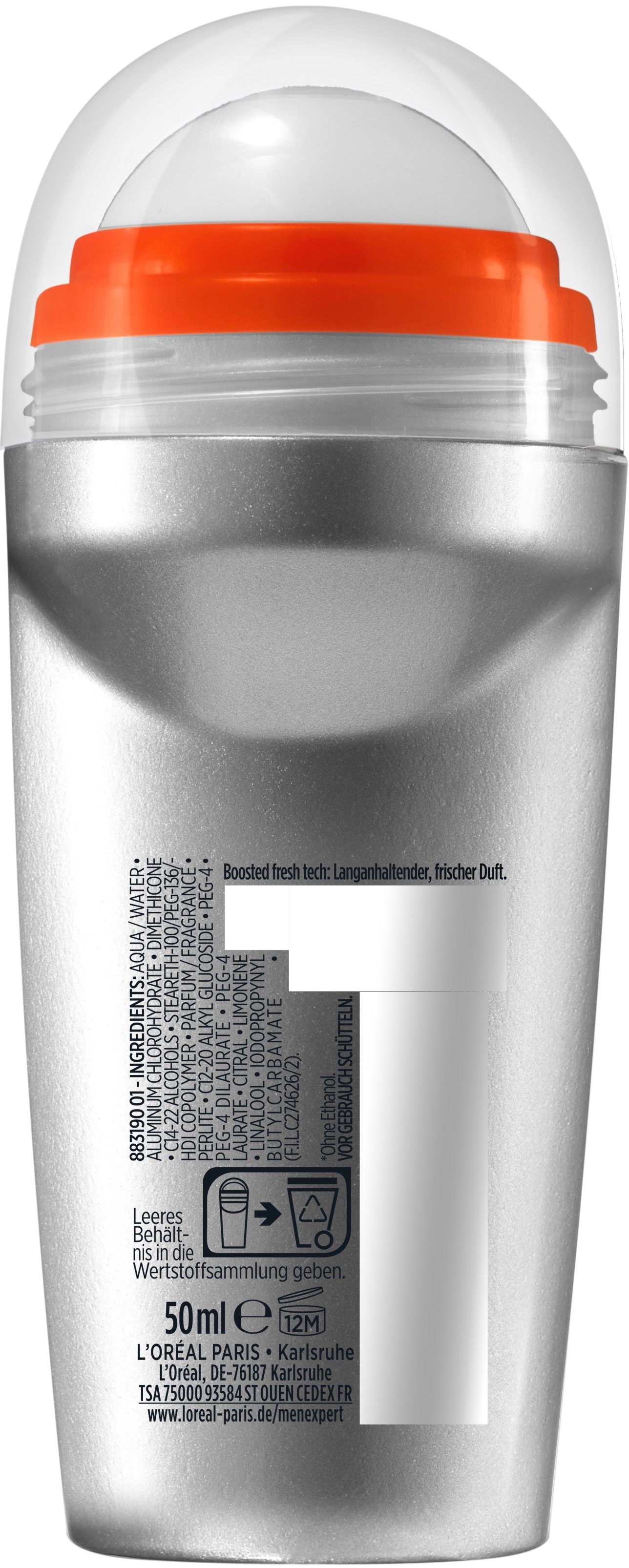 L'ORÉAL PARIS MEN EXPERT Deo-Roller Fresh Extreme, 48H Non-Stop Trockenschutz