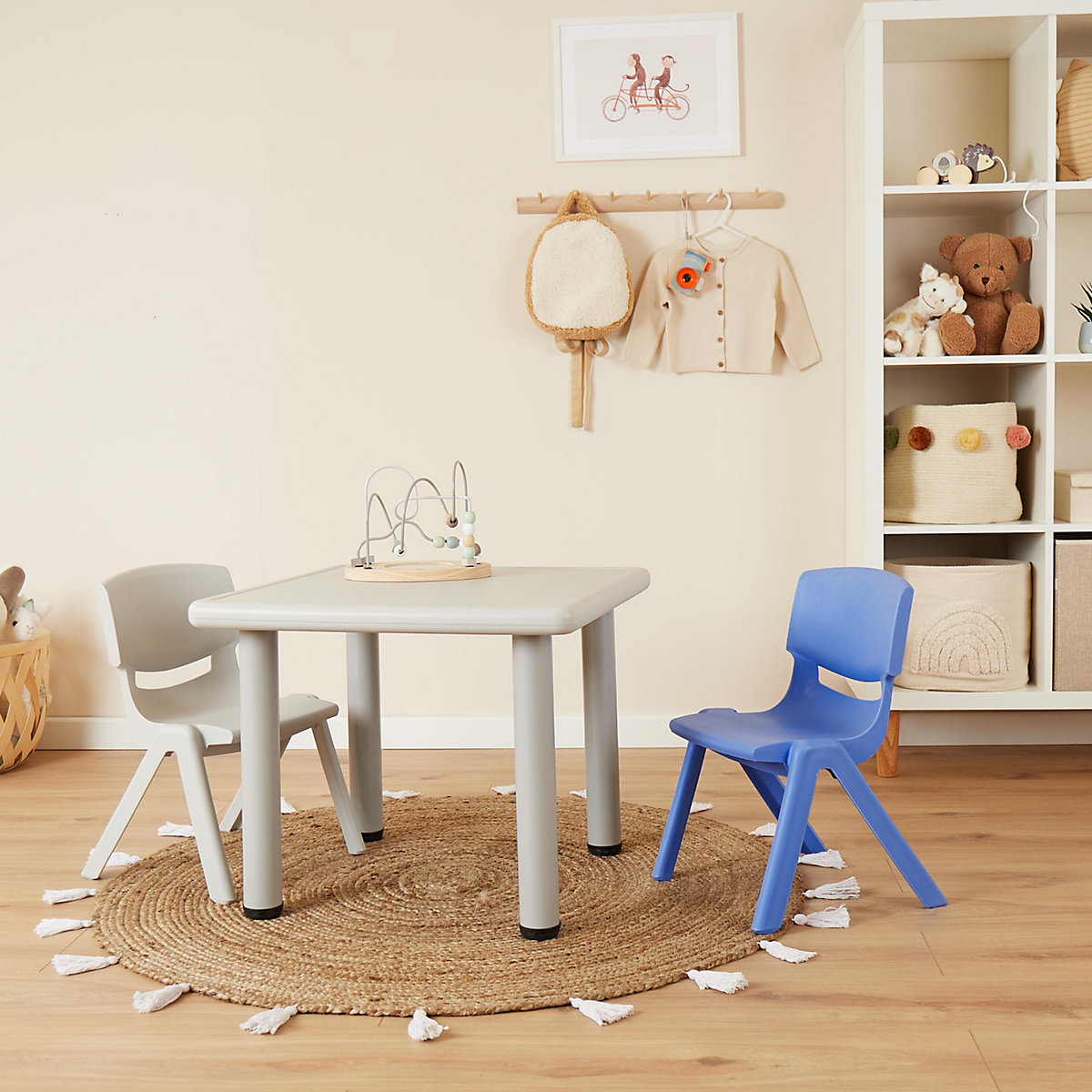 Kinderstuhl bis 80kg belastbar stapelbar kippsicher für Innen & Außen Stuhl Blau Kinderstühle