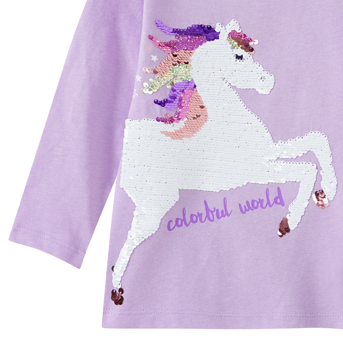 Mädchen Langarmshirt mit Wendepailletten