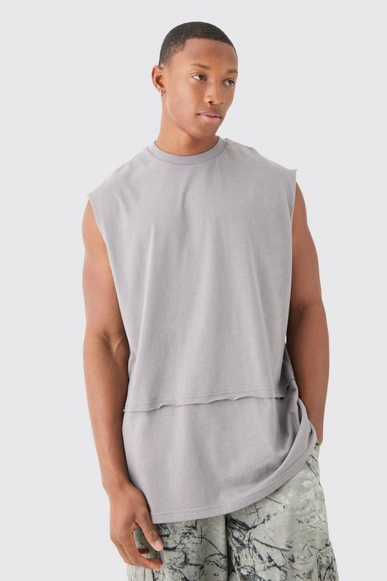 Oversize Tanktop mit rohem Detail