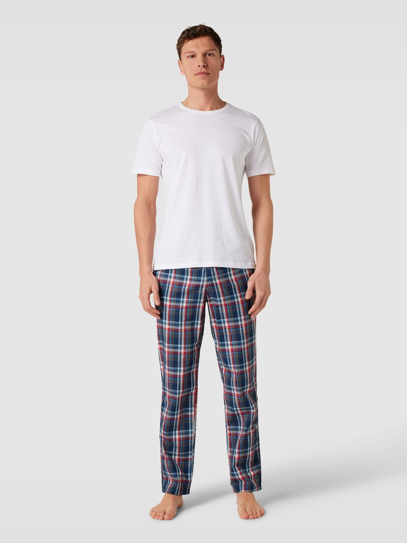 Pyjama-Hose mit Label-Details Modell 'YARN' in dunkelblau