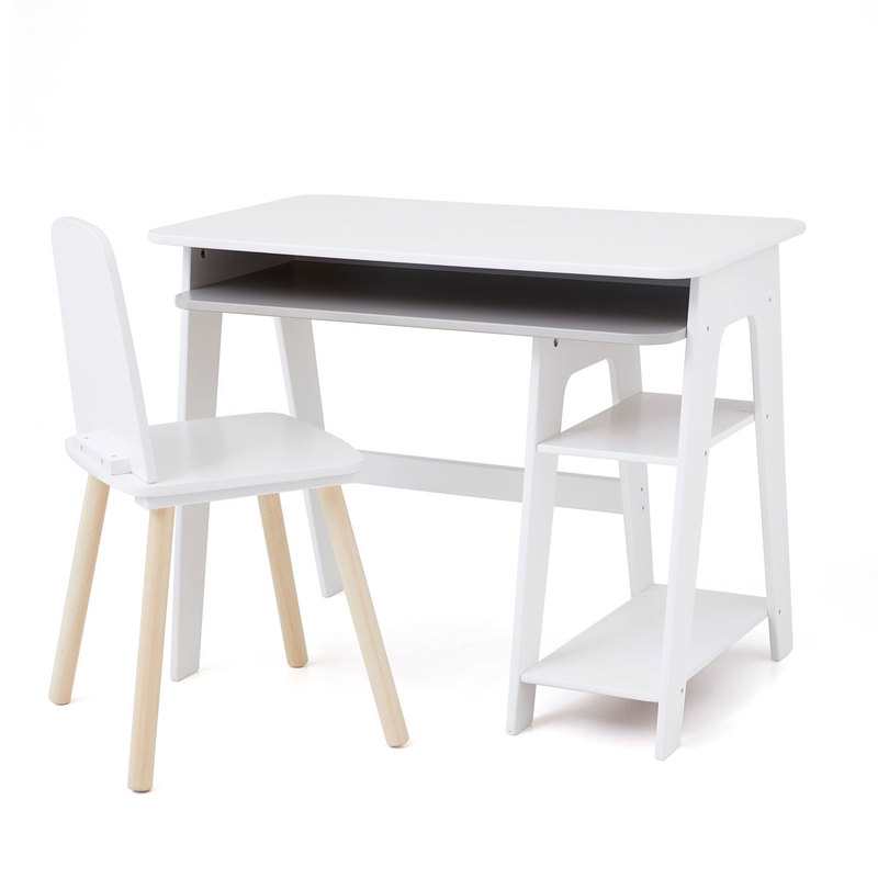 Bureau avec rangements blanc et gris junior Oxybul