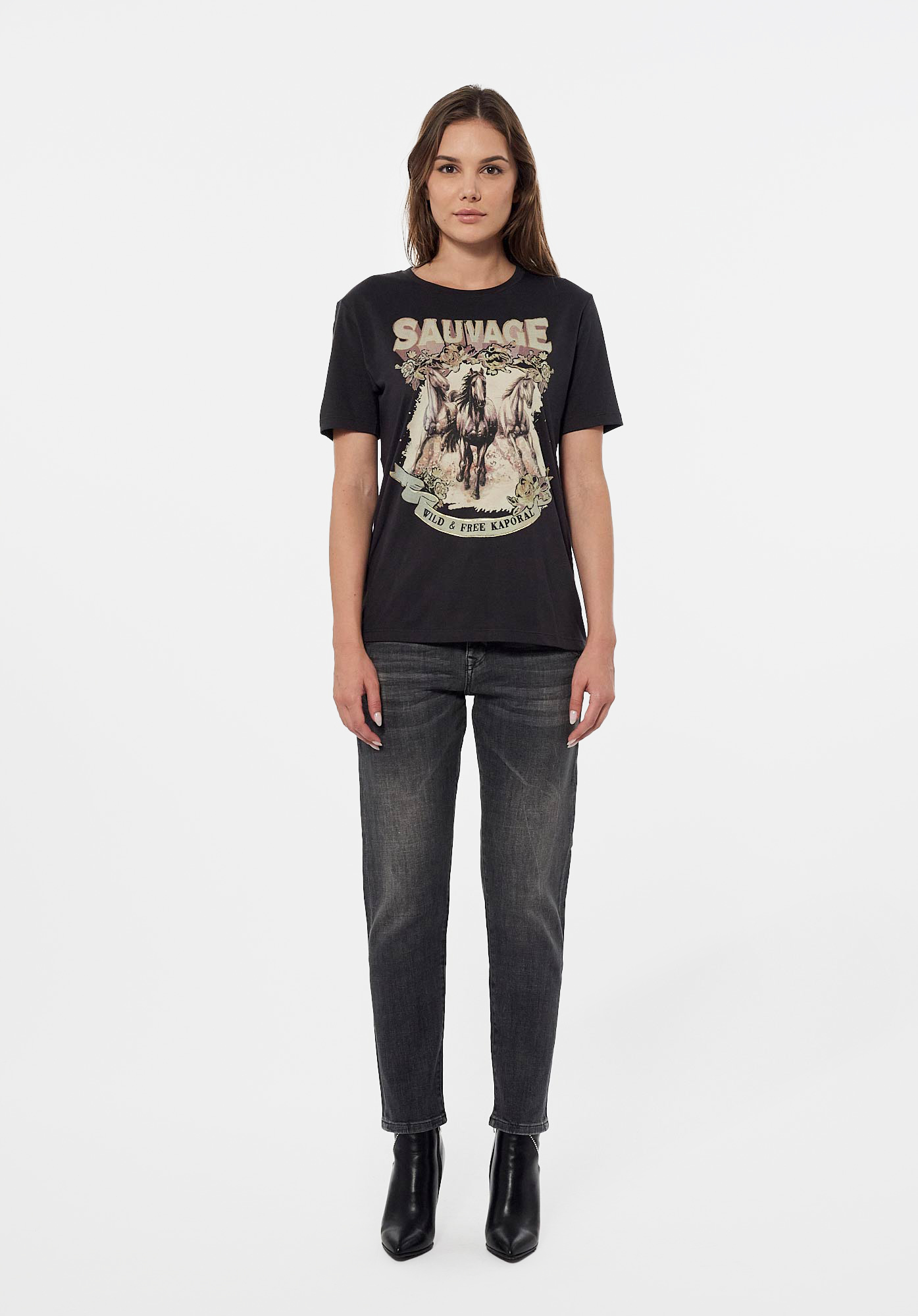 FAGE   T-shirt gris femme