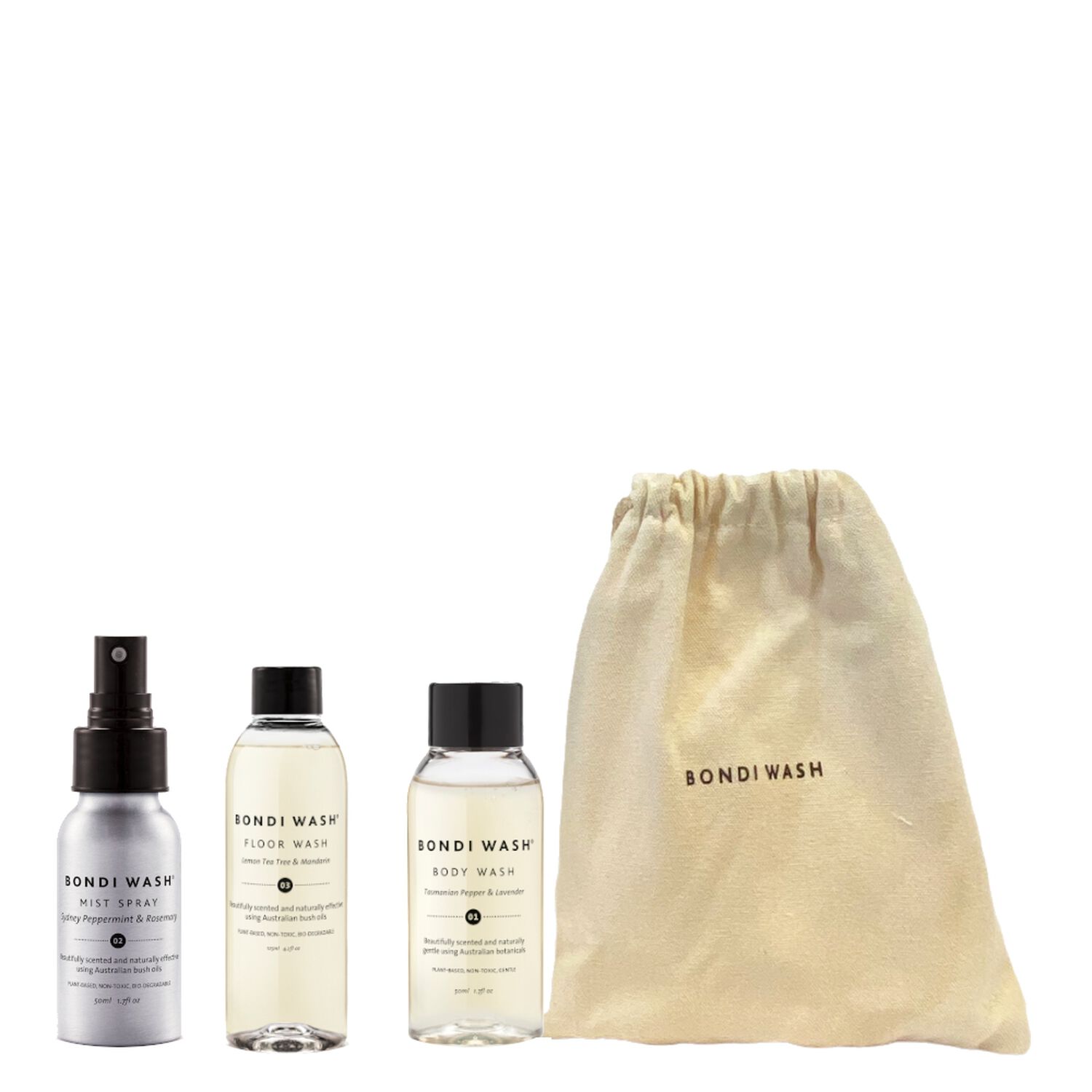 Bondi Wash Découverte Kit Brume - Nettoyant Sols - Gel douche
