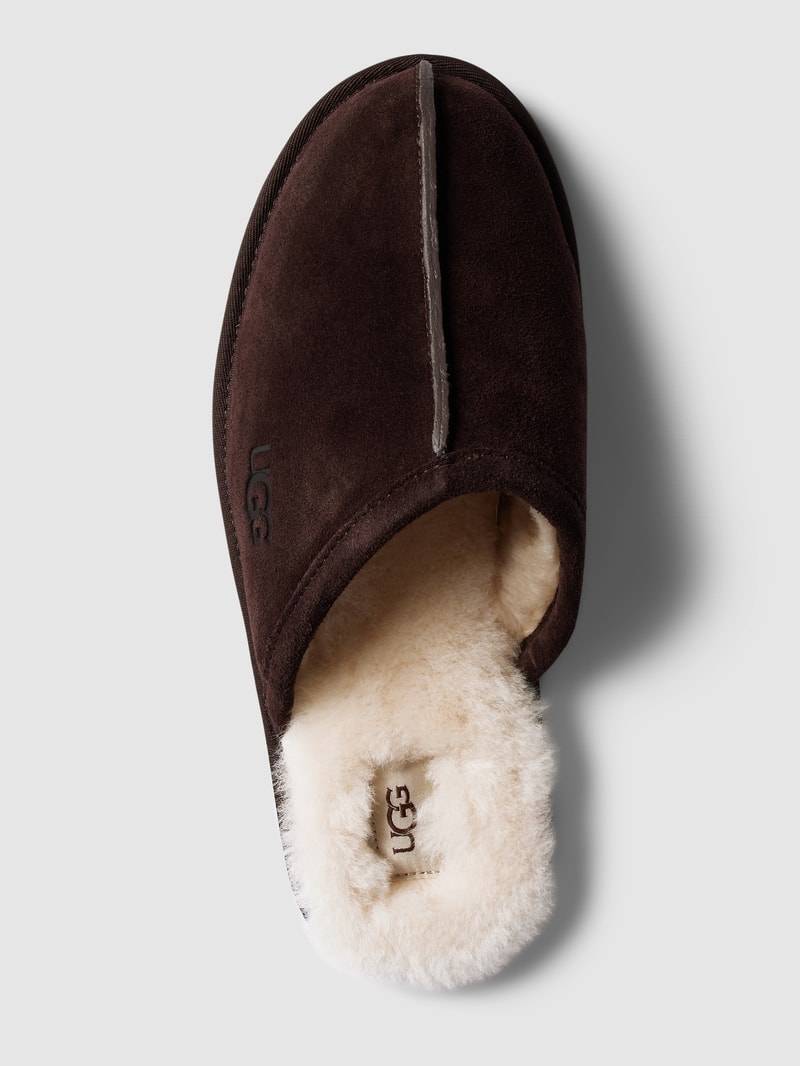 Hausschuhe aus Leder Modell 'SCUFF' in dunkelbraun