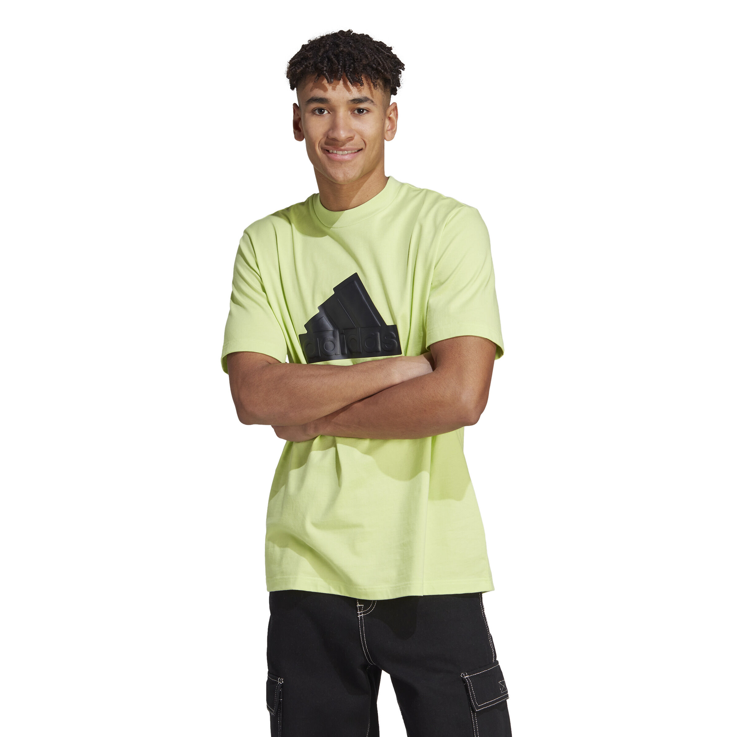 Future Icon Badge Of Sport T-Shirt Herren - Limette, Schwarz