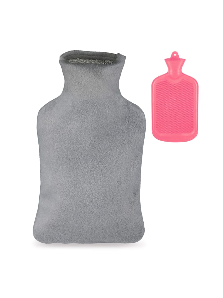relaxdays Wärmflasche in Pink/ Grau - 2 Liter günstig kaufen onesize