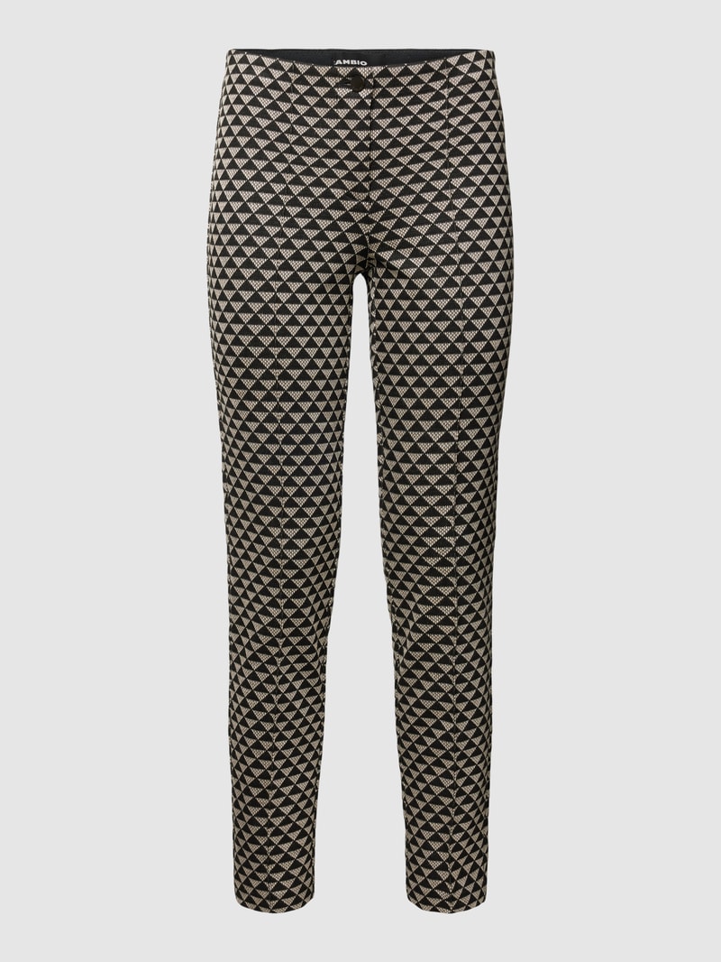 Hose mit Allover-Muster Modell 'Ros' in schwarz