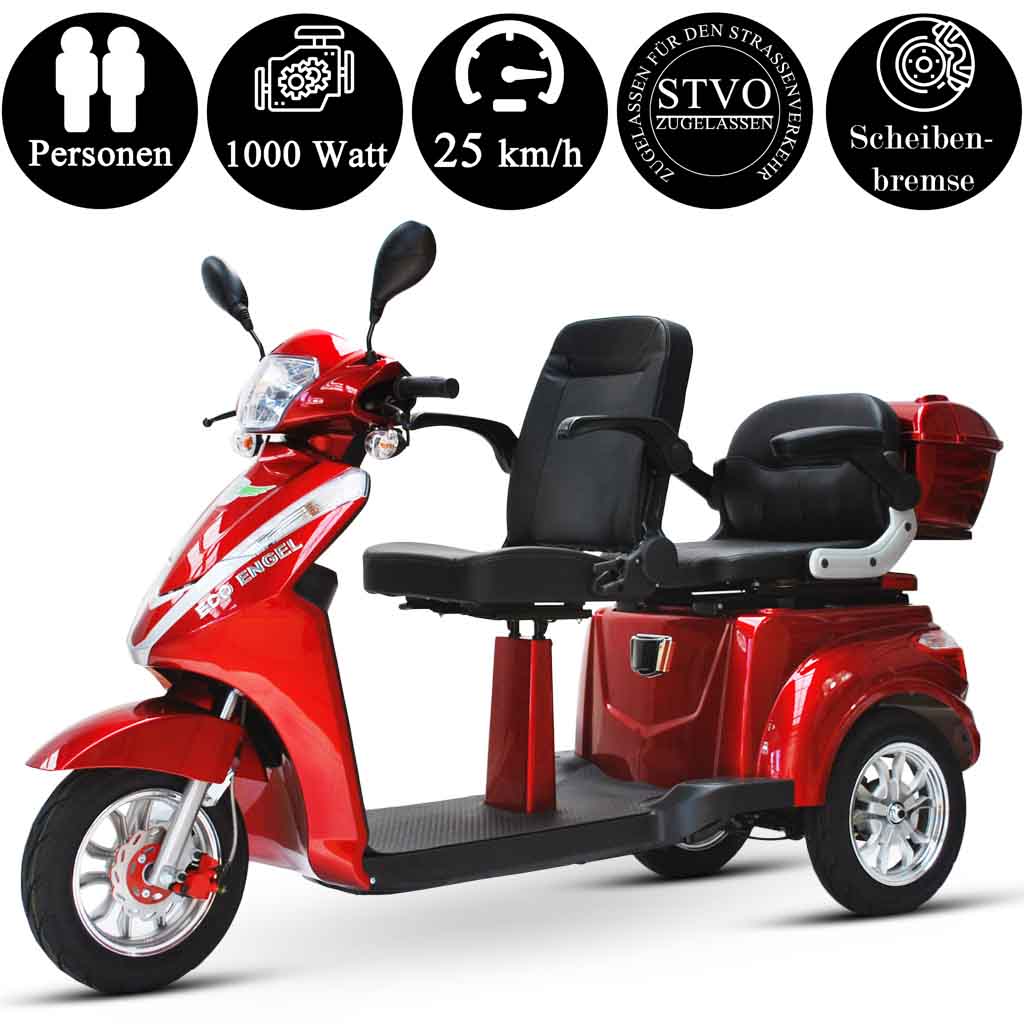 ECO ENGEL Seniorenmobil Eco Engel 503 Rot, 25 km/h Blei Akku