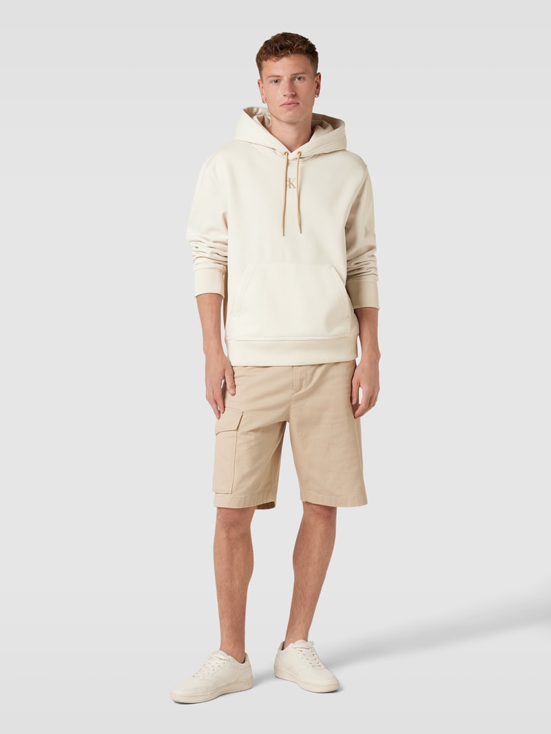 Hoodie mit Label-Print in beige