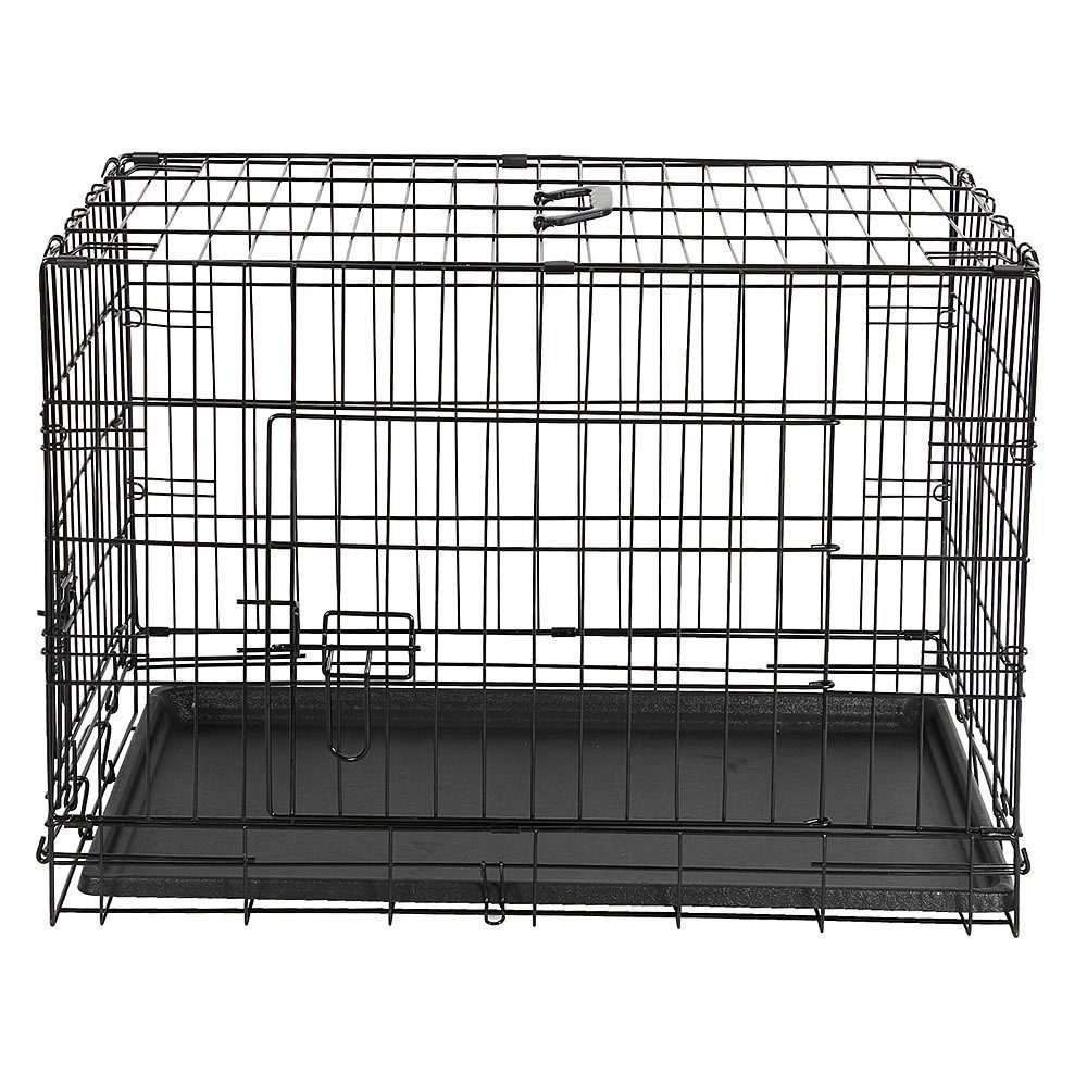 Melko Hundekäfig Transportbox Autotransportbox Hundetransportbox Falltbar in Schwarz oder Silber Drahtkäfig Hunde Gitterbox Hundekäfig Katze Transportkäfig Metall Tierkäfig, Rostbeständiger beschichteter Eisendraht