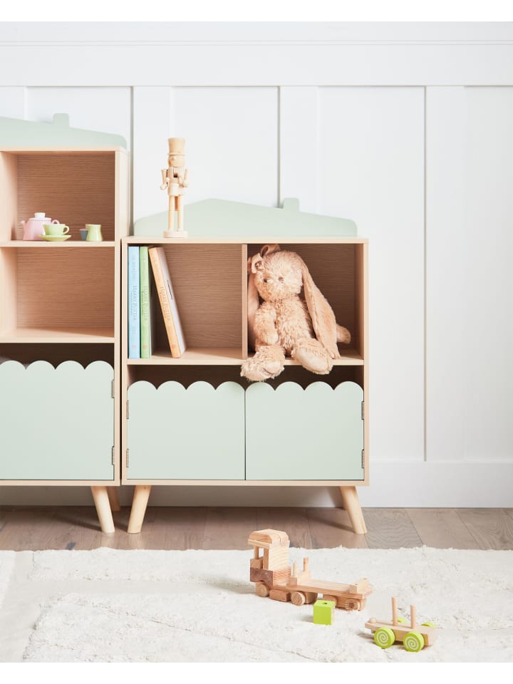 Beliani Bücherregal LACKEY in Heller Holzfarbton/Grün - (W) 60 x (H) 86 x (L) 30 cm günstig kaufen onesize