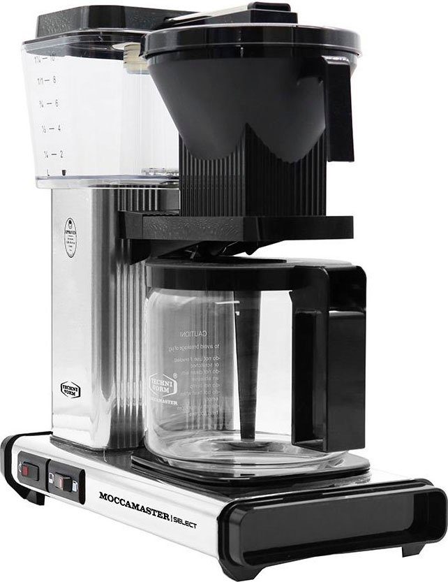 Moccamaster Filterkaffeemaschine KBG Select polished silver, 1,25l Kaffeekanne, Papierfilter 1x4