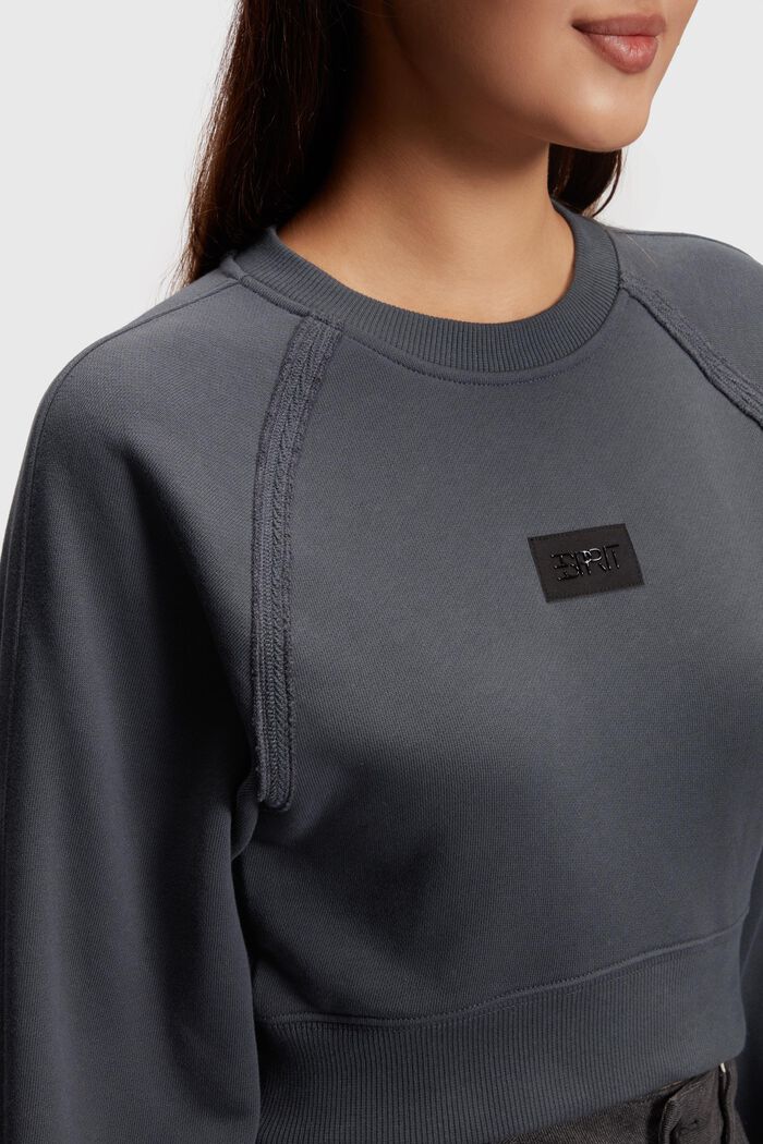 Cropped-Sweatshirt in Garment Dye