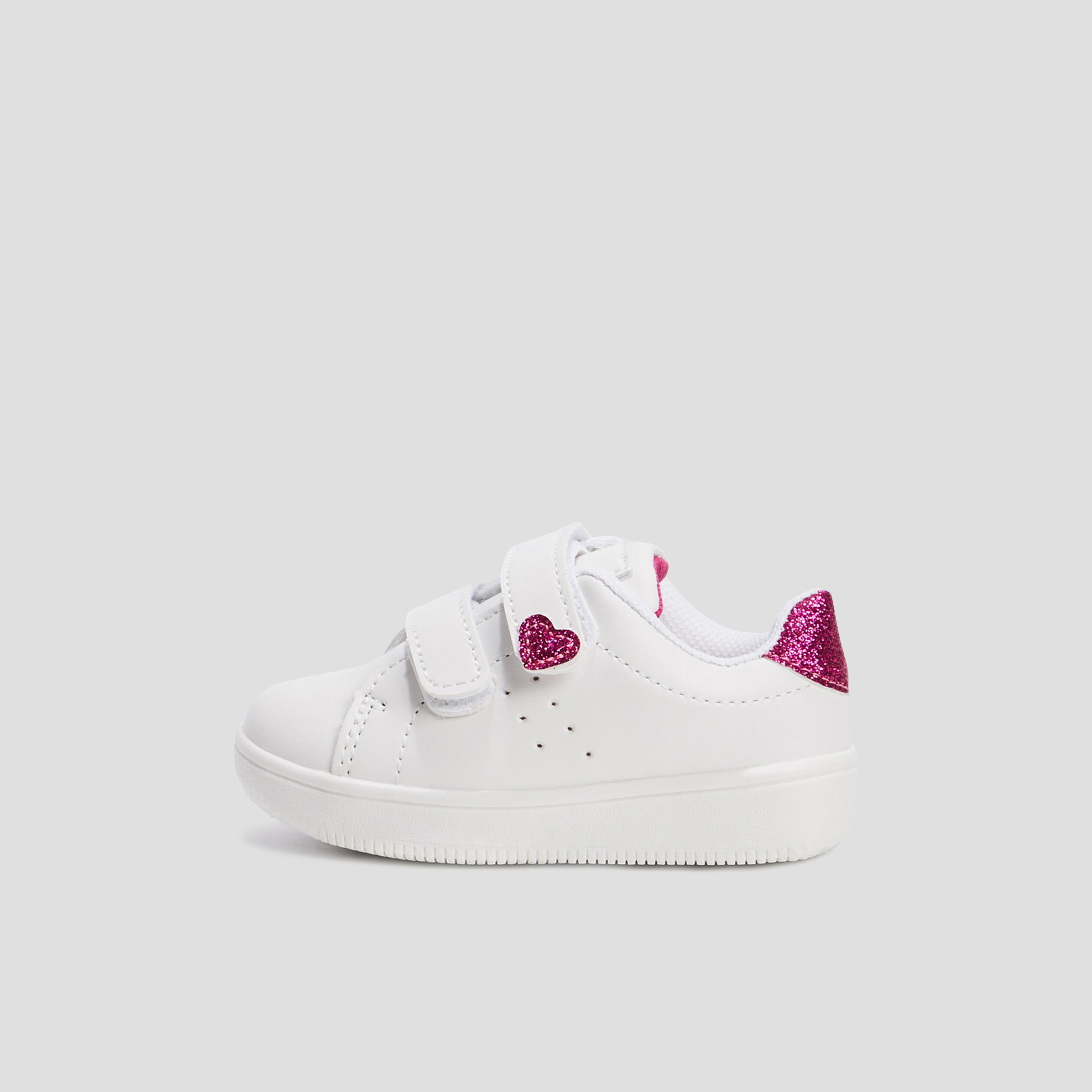 Tennis à scratch blanc bébé fille | La Halle