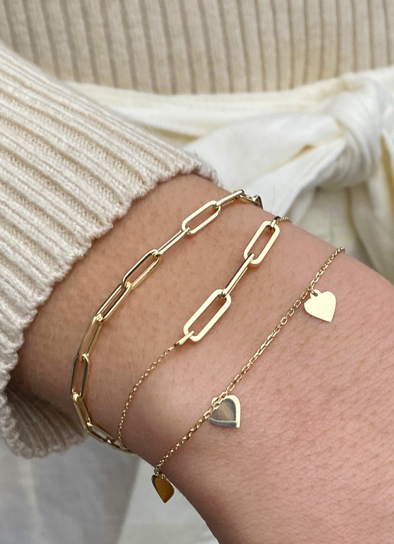 Brățară Jackie cu inimă, aur galben de 14k
