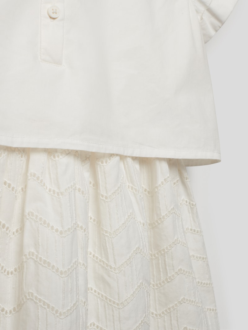 Blusenkleid mit Lochstickereien in offwhite