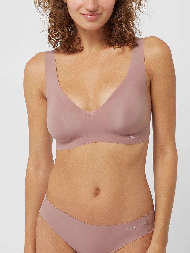 Bralette mit wattierten Cups Modell 'Zero Feel' in hellbraun