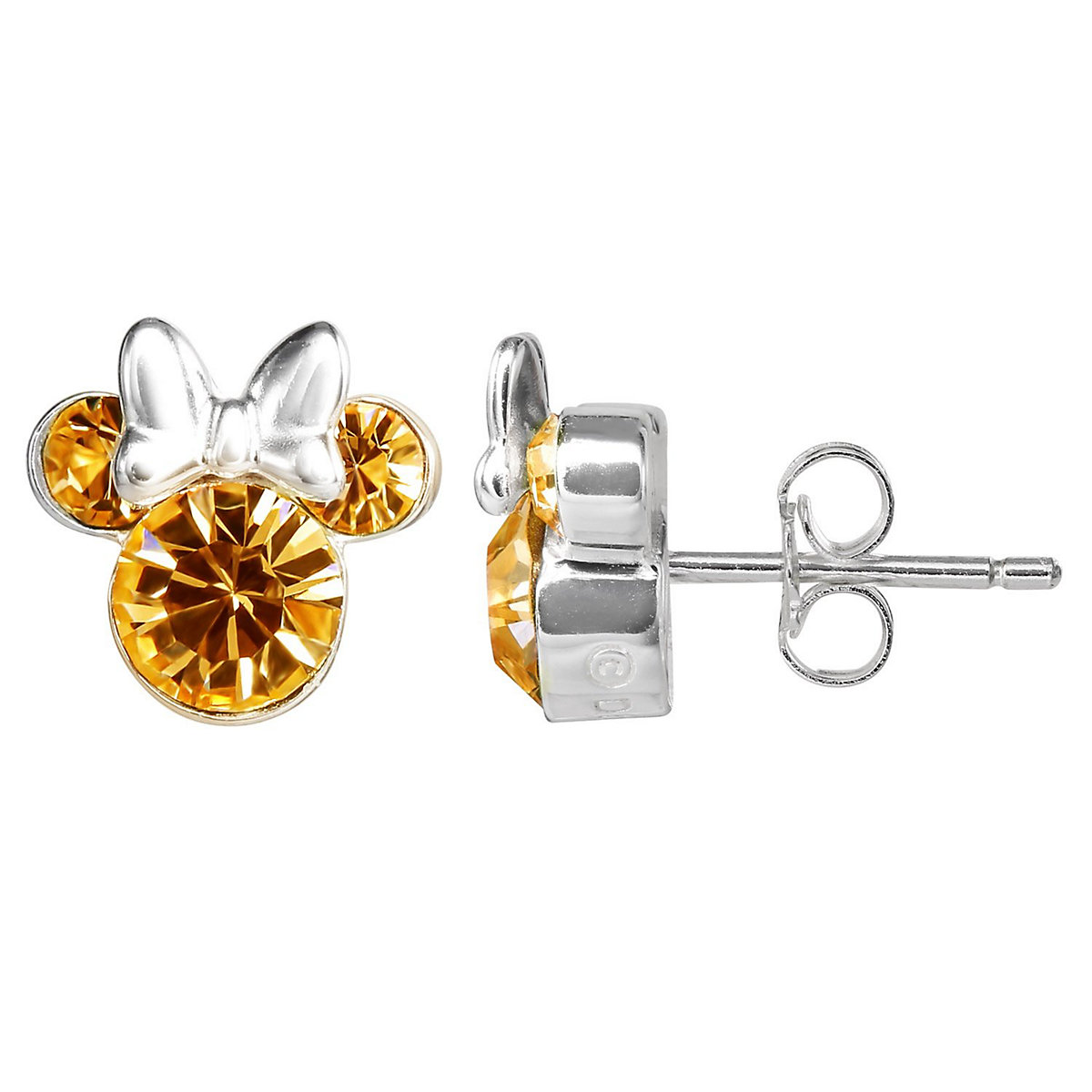 Kinder-Ohrringe Geburtsstein November Gelb 925 Silber Ohrstecker