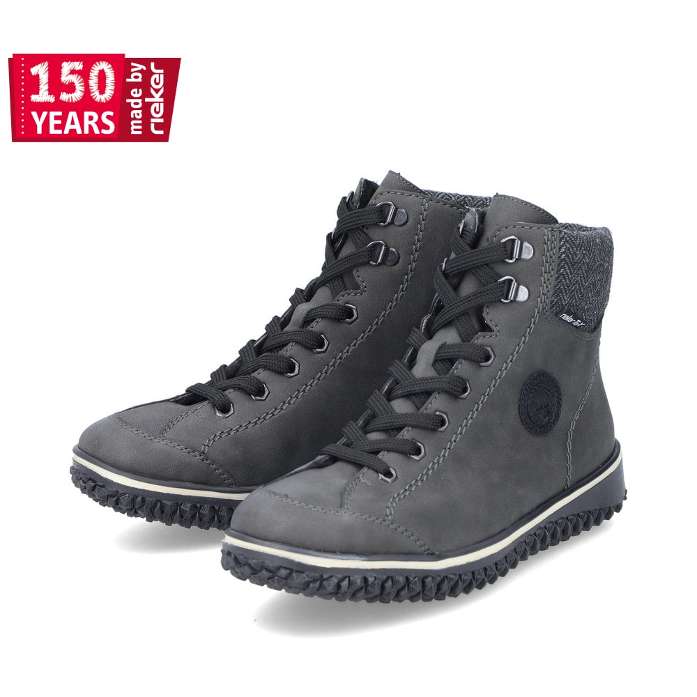 Rieker Damen Schnürstiefel carbongrau