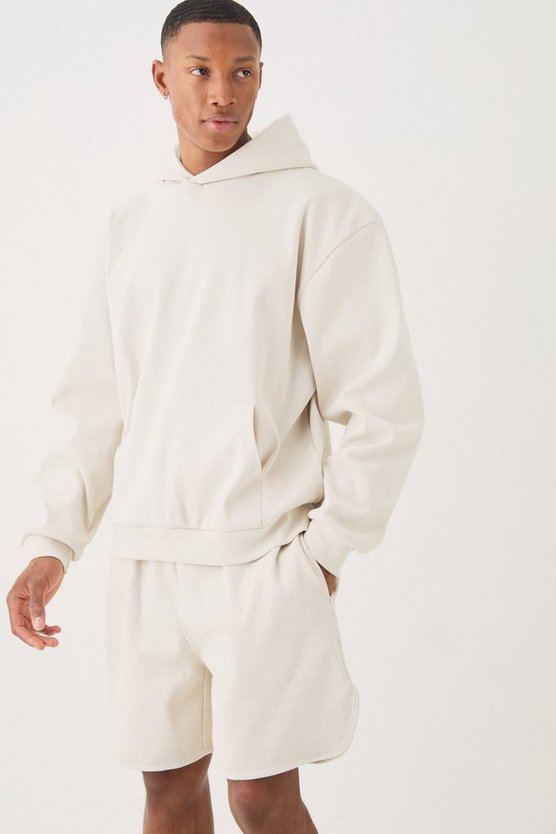 Kastiger gerippter Oversize Trainingsanzug