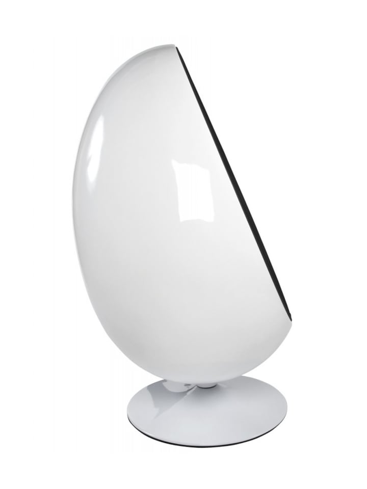 KADIMA DESIGN Wohnzimmer Eiersessel COCOON aus Glasfaser | Retro Design in Weiß-Schwarz günstig kaufen onesize