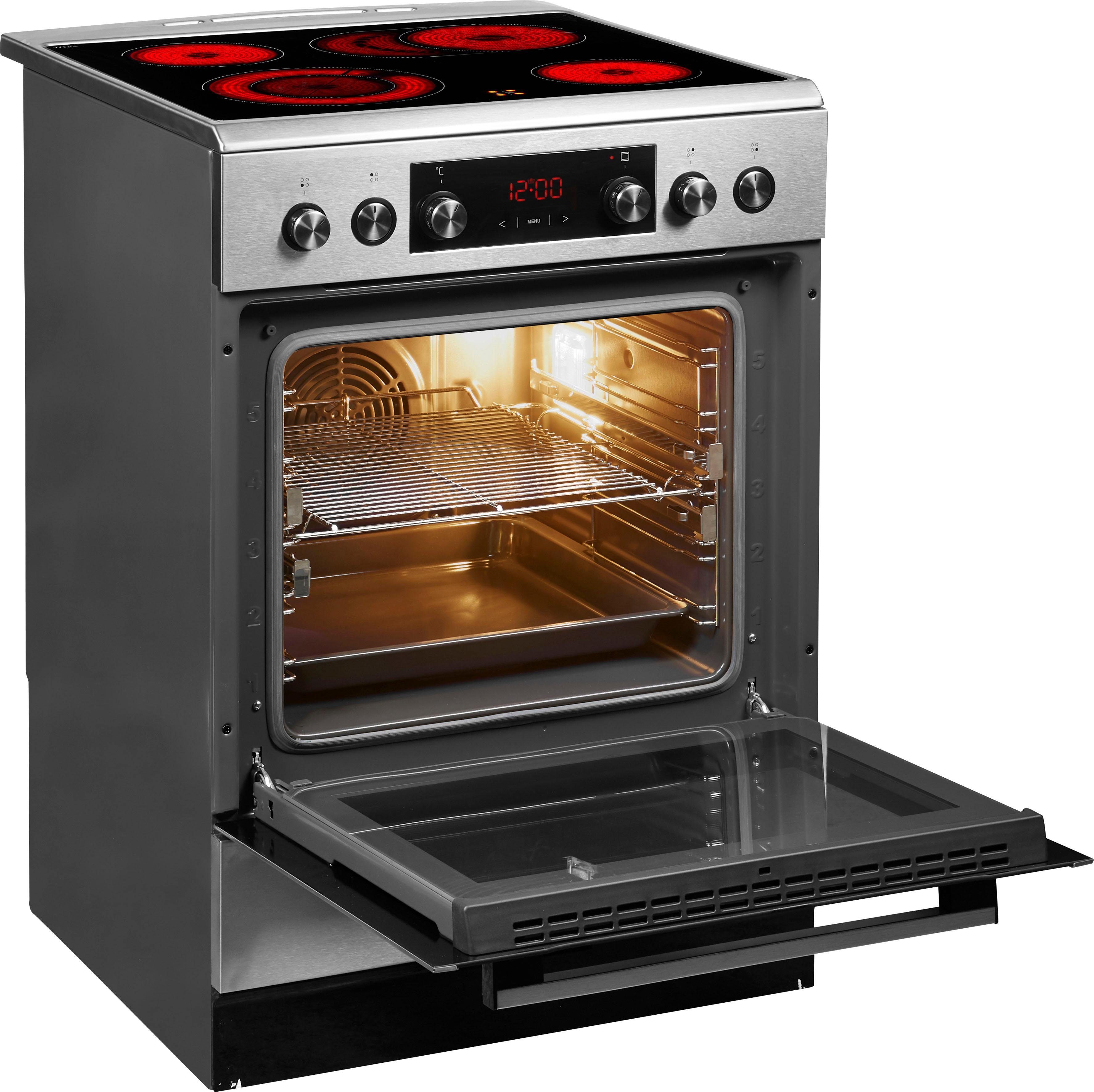 Amica Elektro-Standherd SHC 914 100, mit 2-fach-Teleskopauszug, Steam Clean, softClose