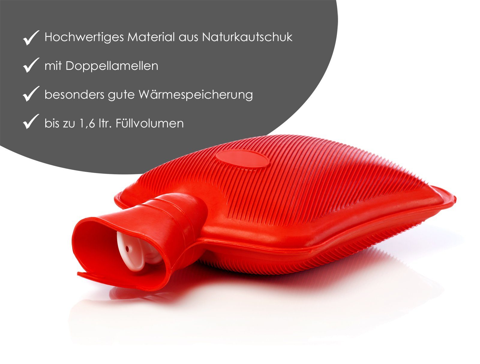 heimtexland Wärmflasche Soft Strick Bezug waschbar Wärmekissen Geschenk, (Typ857), Weihnachten I Doppellamellen Wärmeflasche Naturkautschuk