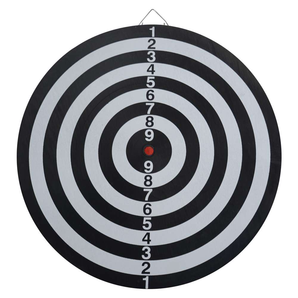 MUWO doppelseitige Dartscheibe mit 6 Pfeilen Set
