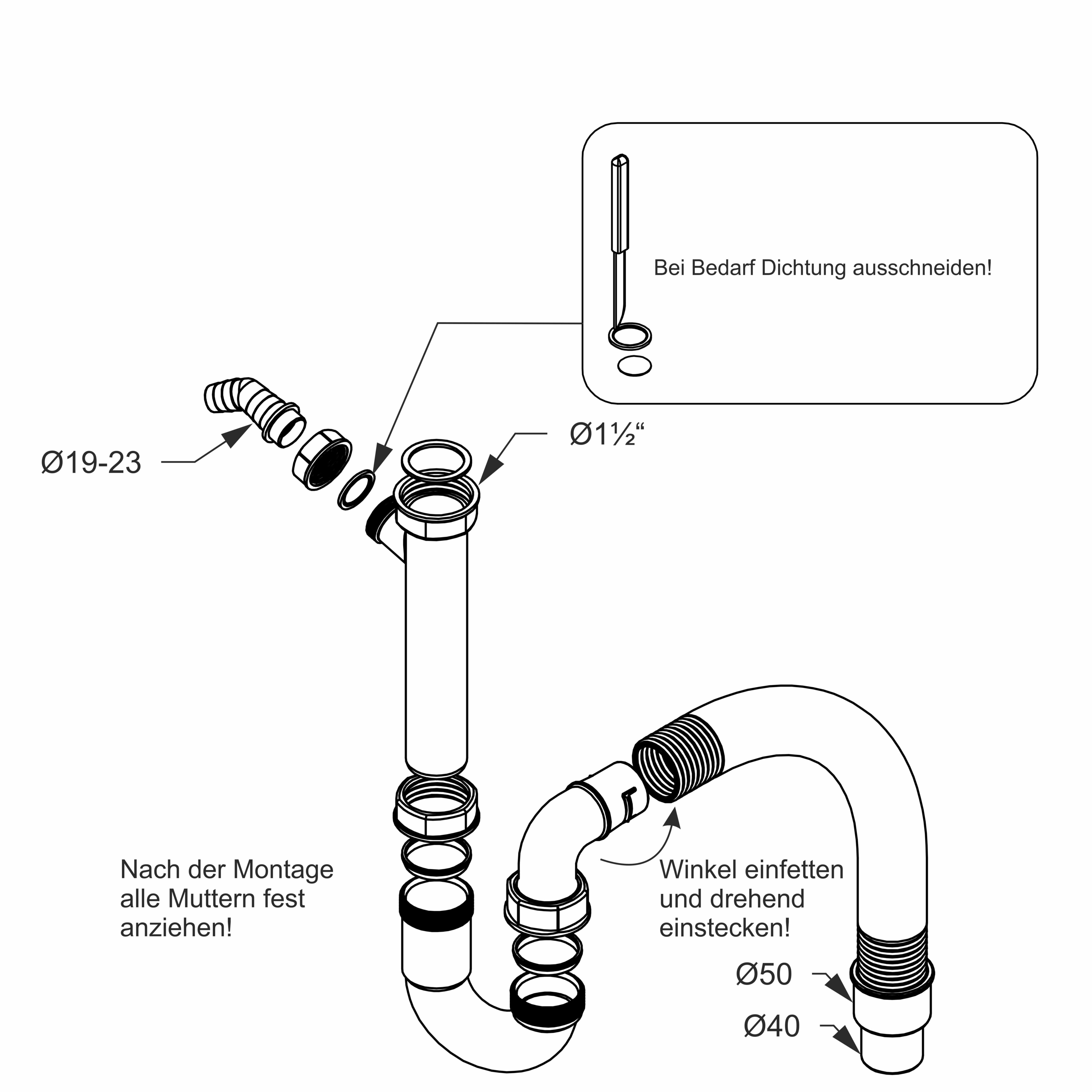 Bächlein Siphon Küchensiphon, Made in Germany