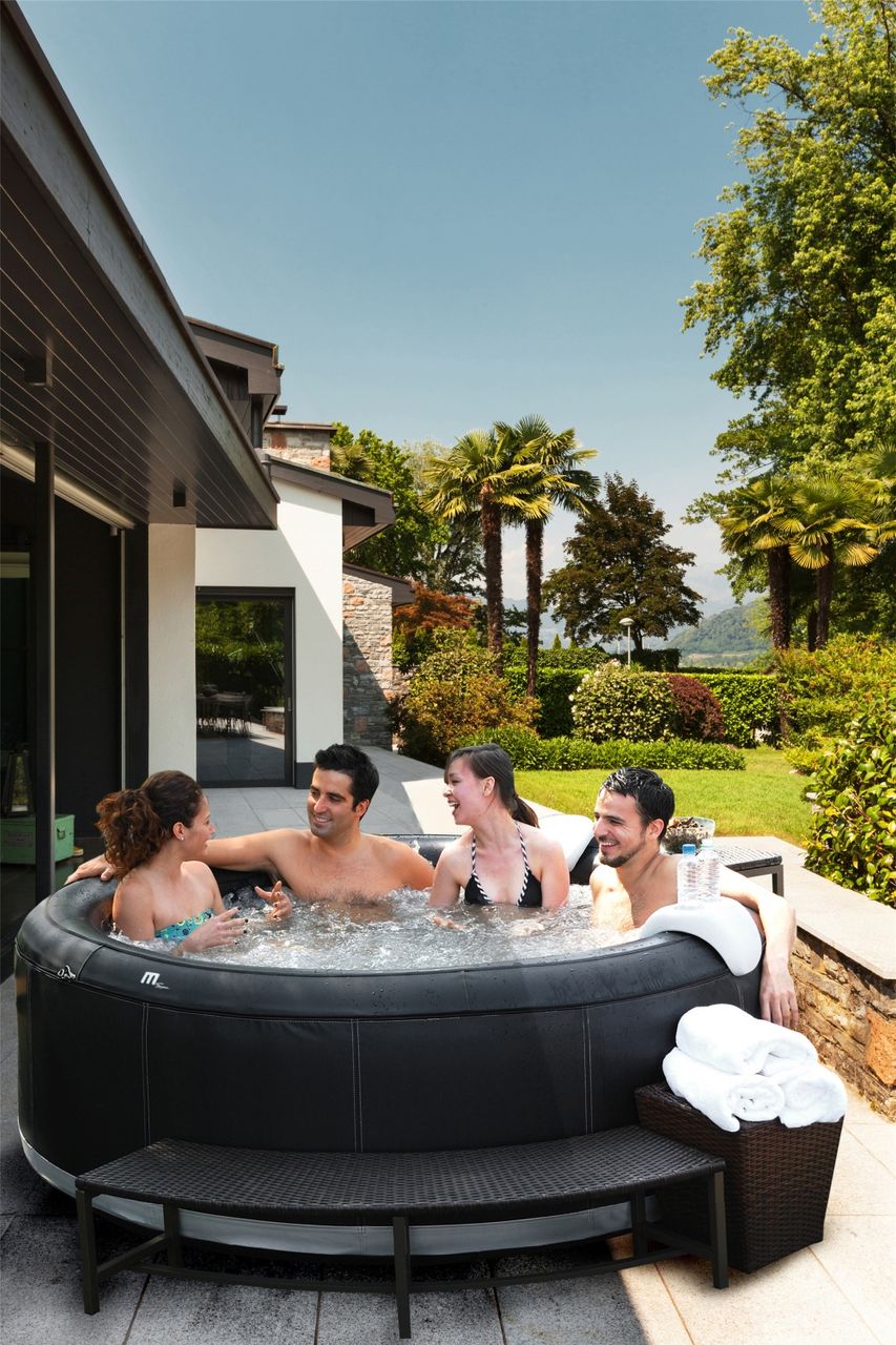 PureHaven MSpa PureHaven aufblasbarer Whirlpool 204x204x70 cm für 6 Personen selbstreinigend inkl. Filterkatuschen und Abdeckung Leergewicht 39 kg