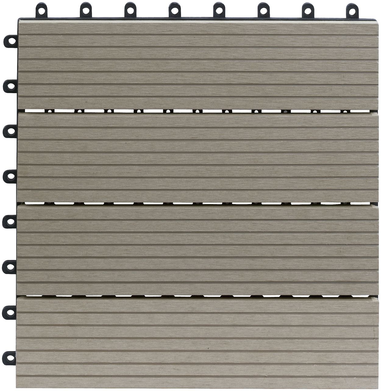 Weles WPC Terrassen Fliesen 10er-Set (ca. 0,9 m2), 30 x 30 cm, hellgrau, leicht verlegbar