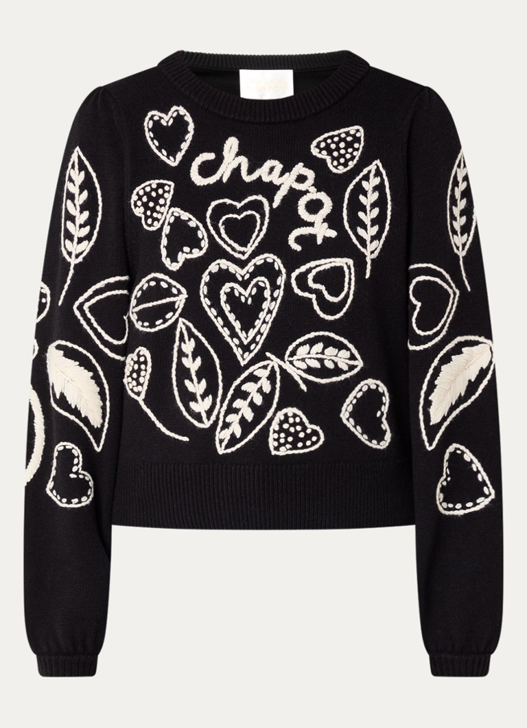 Pull en maille fine Fabienne Chapot Vesper avec broderie logo